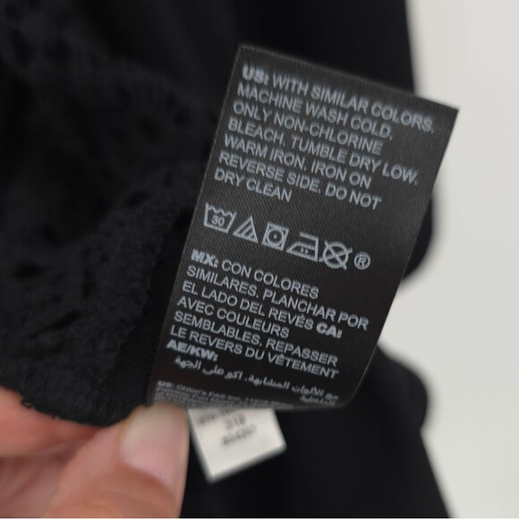 Chicos Travelers Lace Detail Cardigan Jacket Slinky Open Front Black NWT - Picture 8 of 16